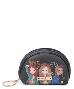 Nikky Half Moon Binded Coin Purse NK21013 Girls Just Want to Have Fun